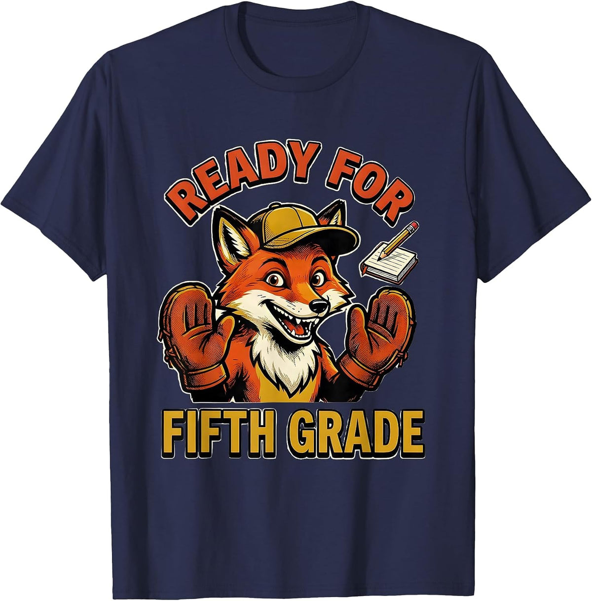 Ready For Fifth Grade Retro Groovy Kids Back To School T-Shirt - Navy Blue