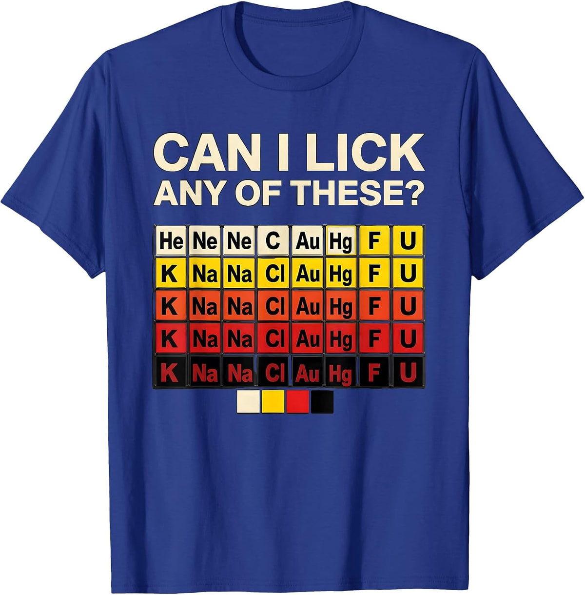 Can I Lick Any Of These Funny Periodic Table Science Teacher T-Shirt - Royal Blue