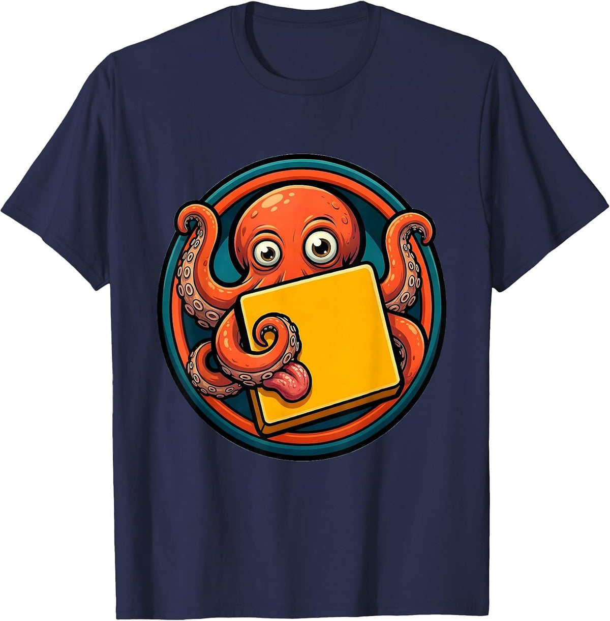 Octopus Periodic Table Element Science Design T-Shirt - Navy Blue