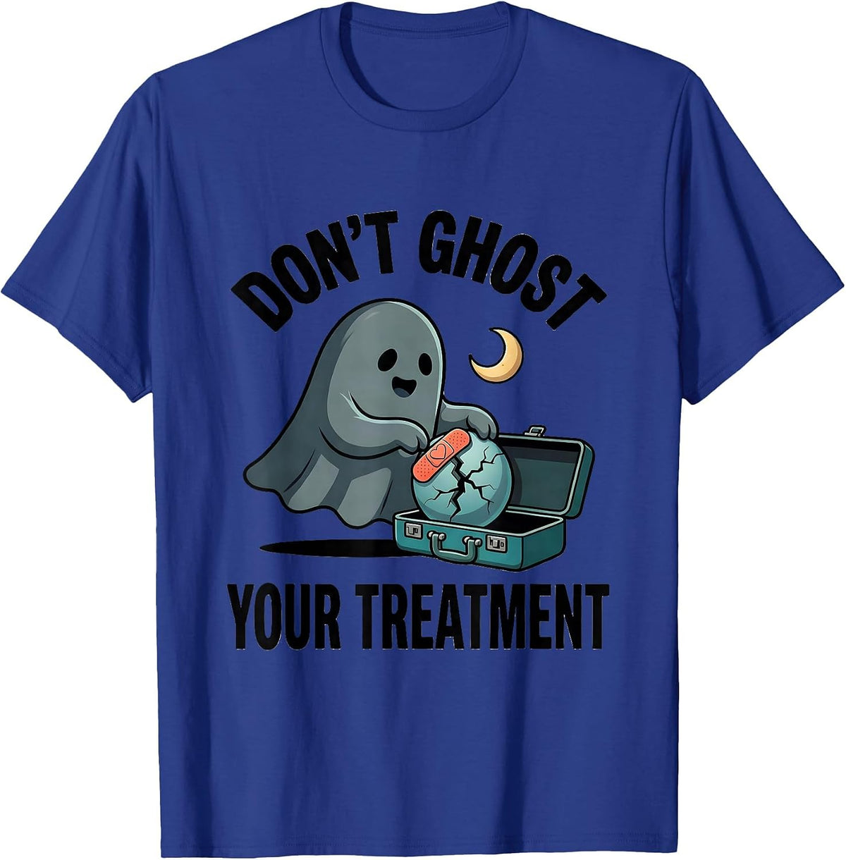 Don't Ghost Your Treatment Funny Ghost Mental Health T-Shirt - Royal Blue