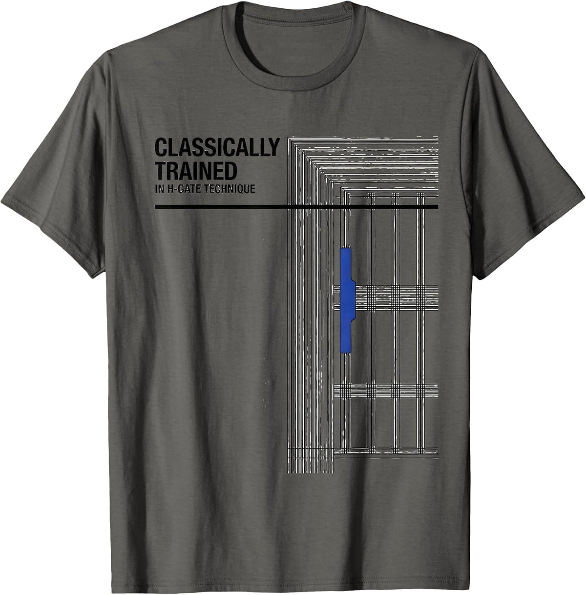 Classically Trained In H-Gate Technique Manual Car Guy T-Shirt - Asphalt Grey