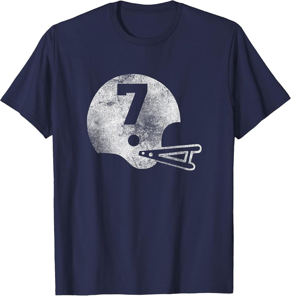 Vintage Football Jersey Number 7 T-Shirt Player Number T-Shirt - Navy Blue