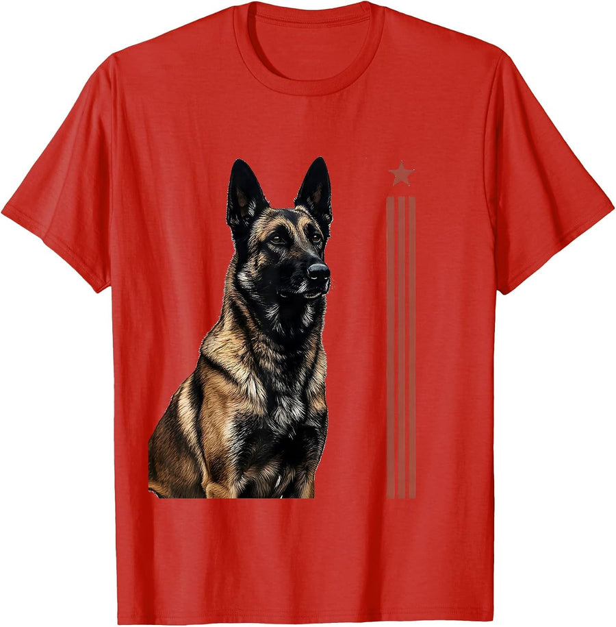 Men's Belgian Malinois Minimalist Dog Breed Pride T-Shirt - Red