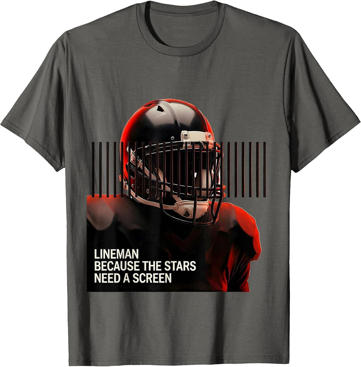 Lineman Because The Stars Need A Screen Funny T-Shirt - Asphalt Grey