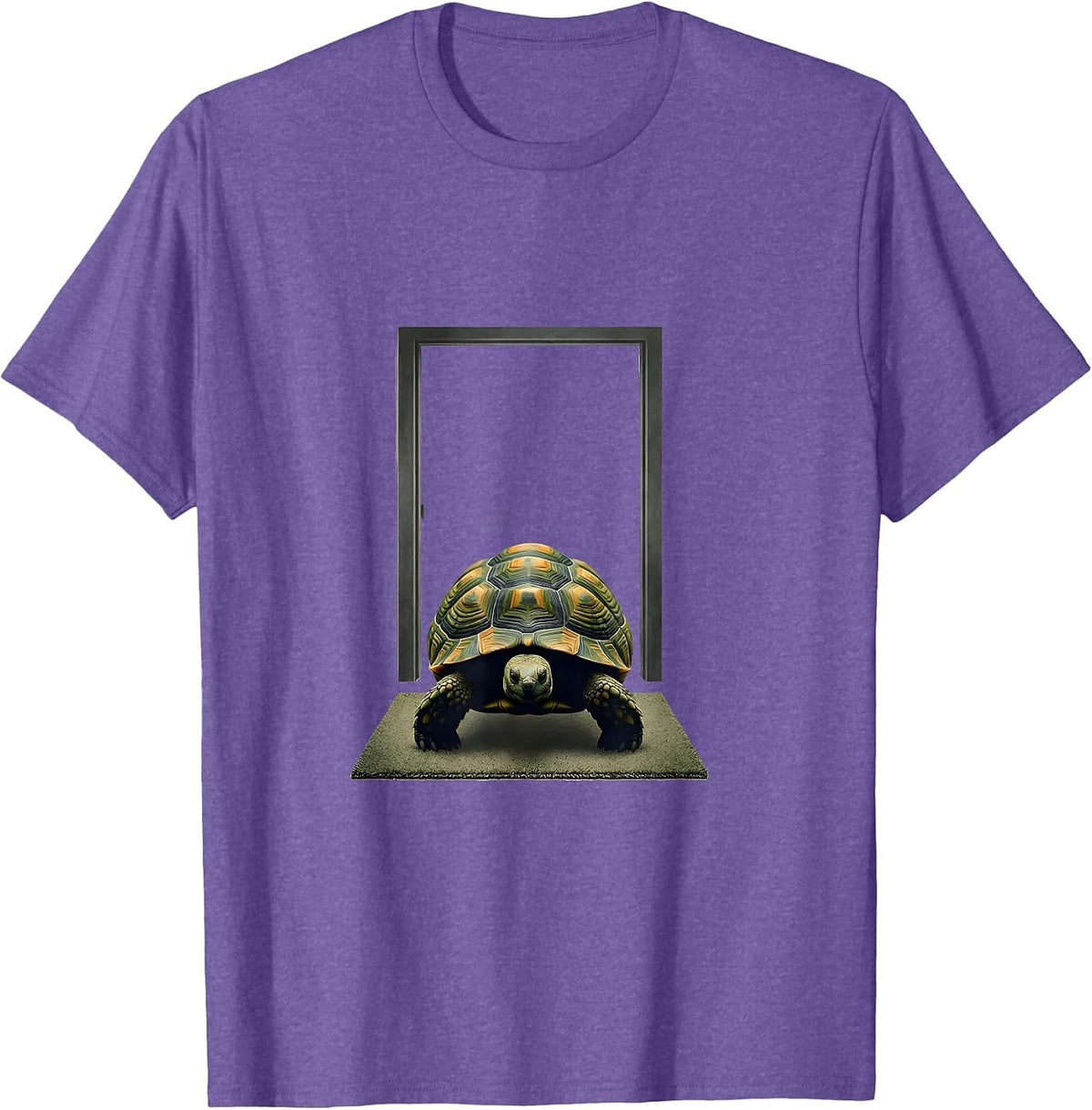 Men's Tortoise Silhouette Pet Lover Novelty Gift T-Shirt - Purple Heather