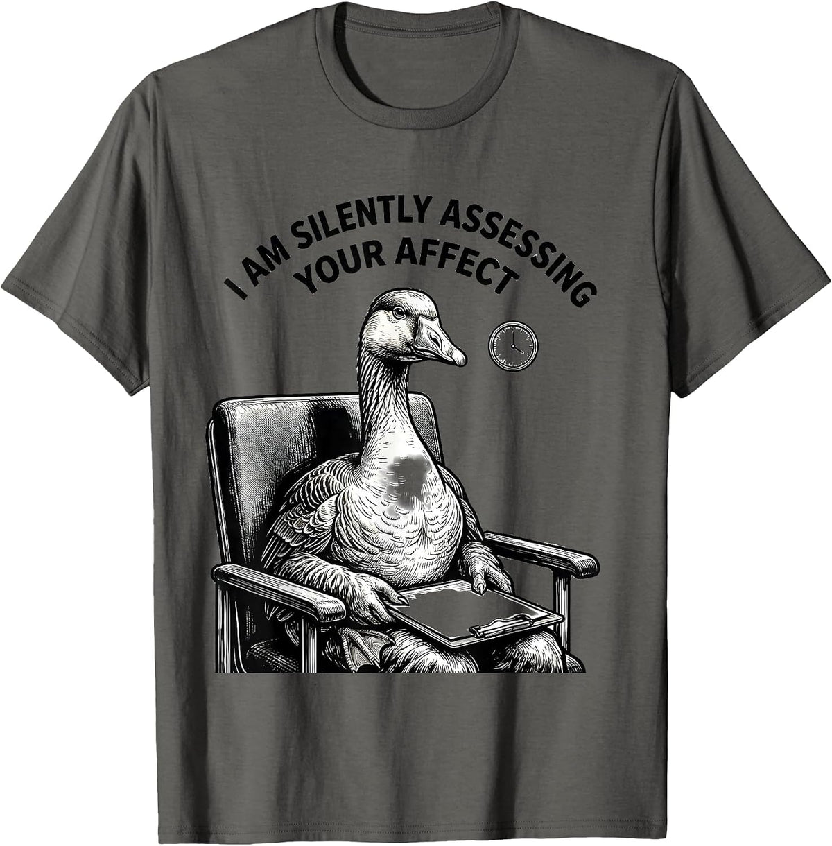 Men's I Am Silently Assessing Your Affect Funny Mental Health T-Shirt - Asphalt Grey