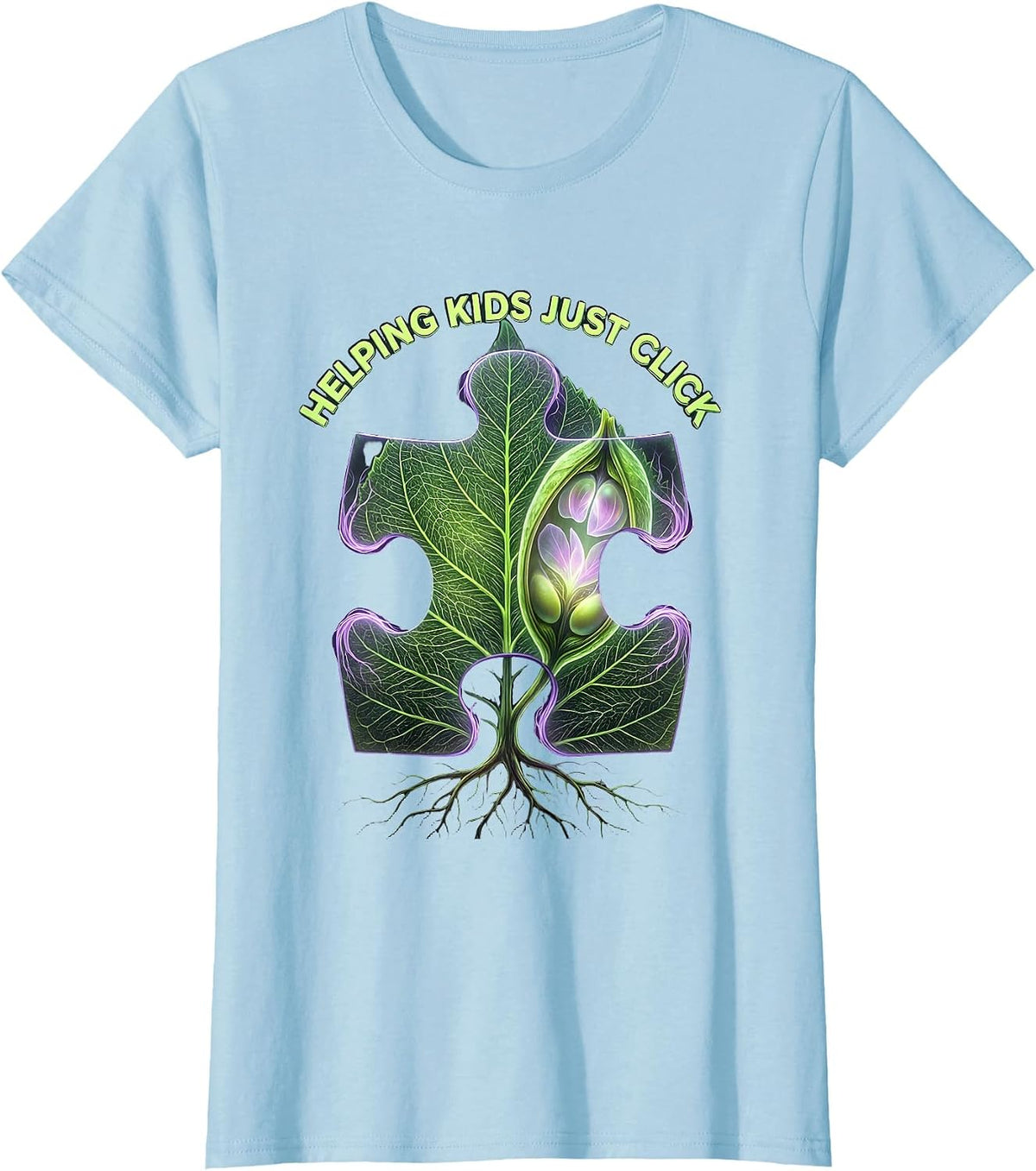 Helping Kids Just Click Occupational Therapy T-Shirt - Baby Blue