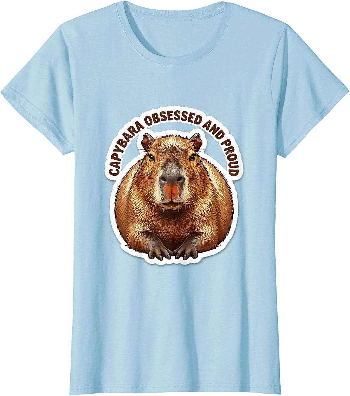 Capybara Obsessed And Proud Funny Animal Meme Gamer Gift T-Shirt - Baby Blue