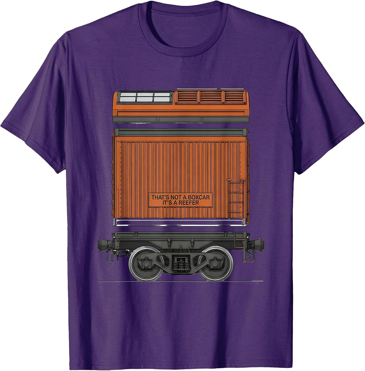 That's Not A Boxcar, It's A Reefer Funny Train Enthusiast T-Shirt - Purple