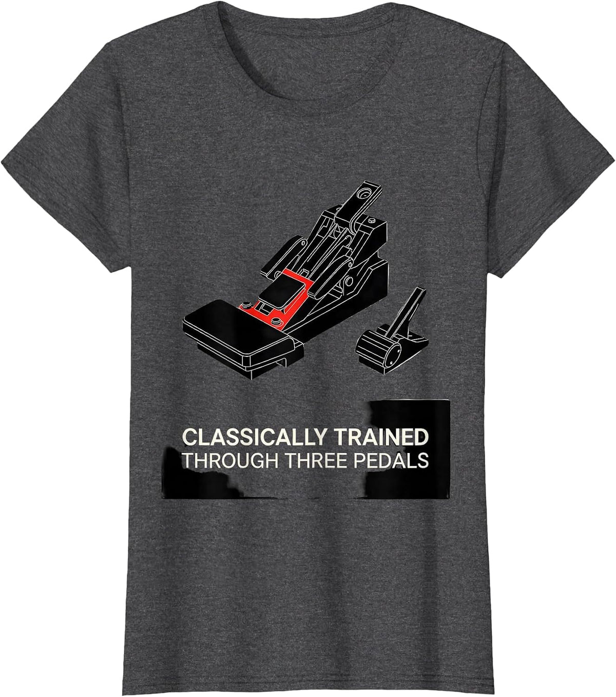 Women's Classically Trained Through Three Pedals Car Guy T-Shirt - Dark Heather Grey