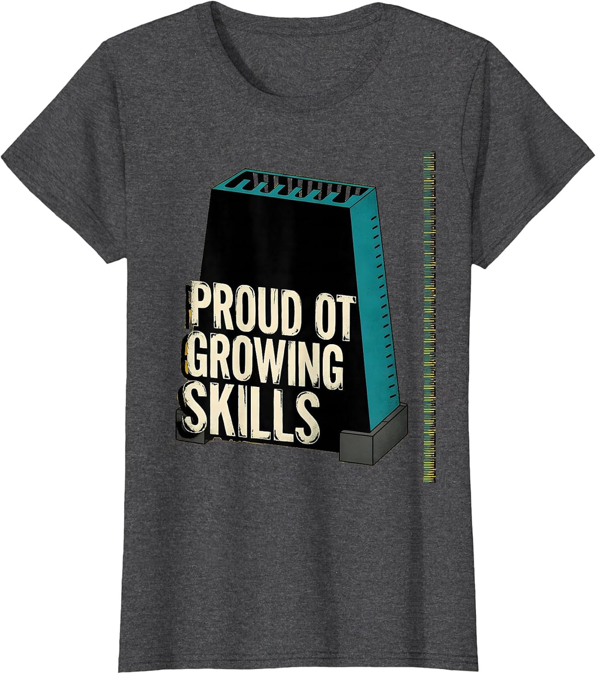 Women's Proud OT Growing Skills Midcentury Modern Occupational T-Shirt - Dark Heather Grey