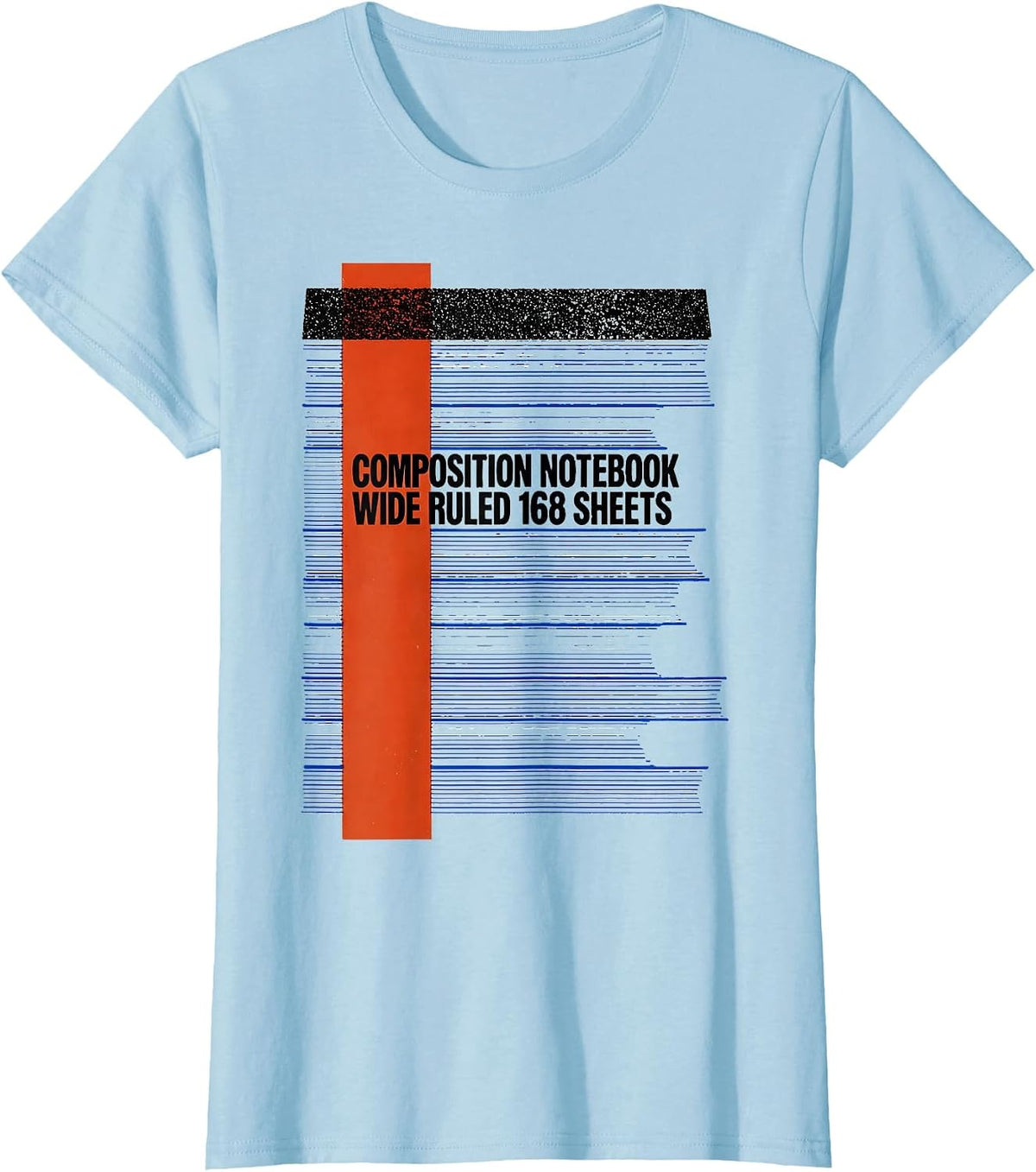 Composition Notebook Wide Ruled 168 Sheets Teacher T-Shirt - Baby Blue