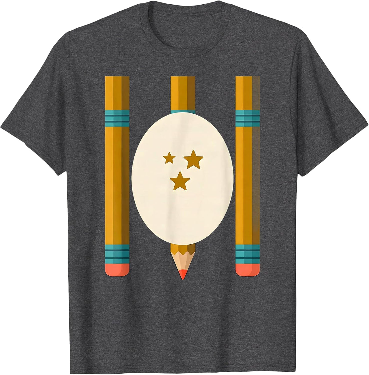 Men's Cream School Badge Midcentury Modern Back to School Kids T-Shirt - Dark Heather Grey