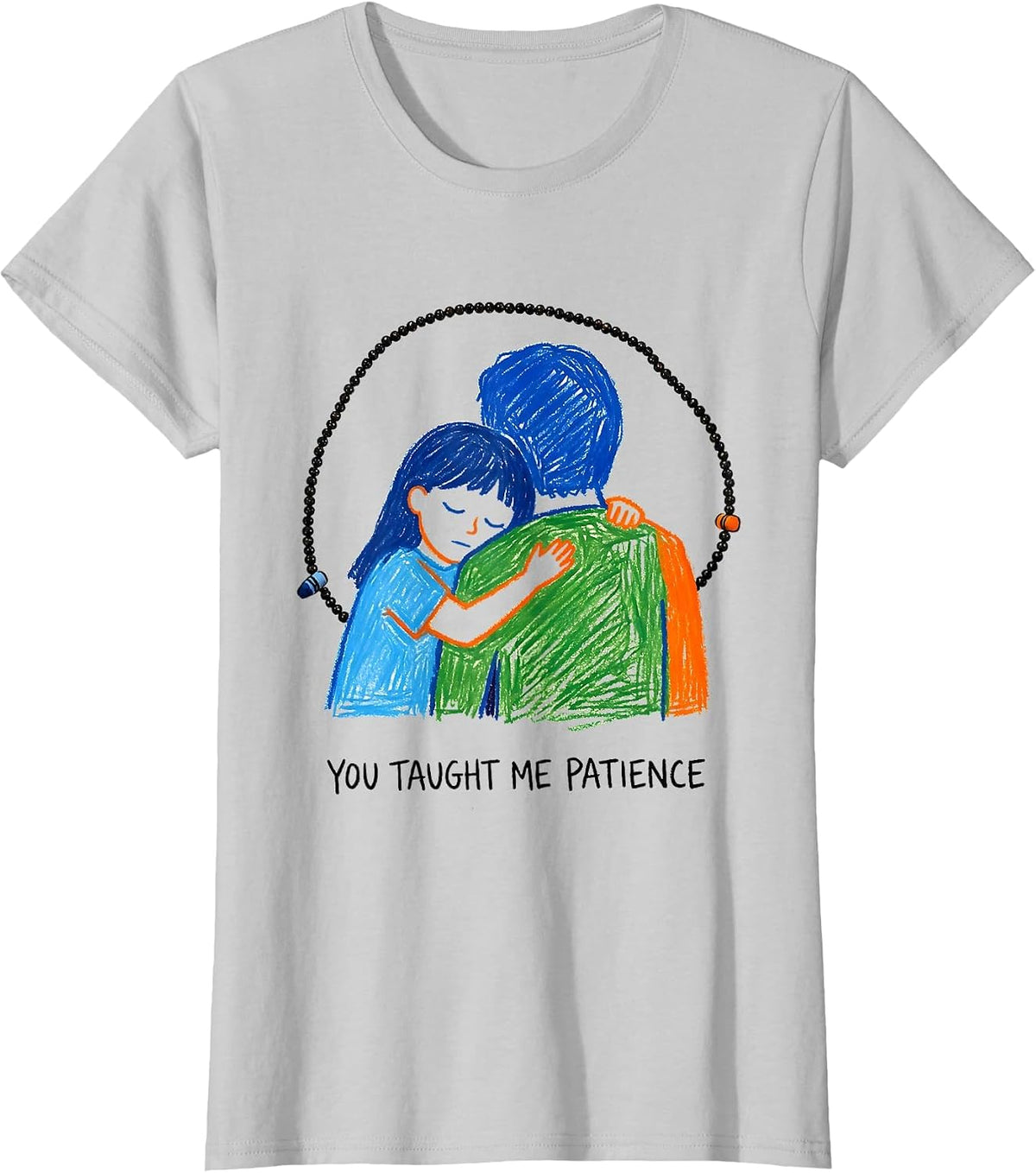 Women's You Taught Me Patience Naive Kidcore Daycare Teacher Humor T-Shirt - Silver Grey