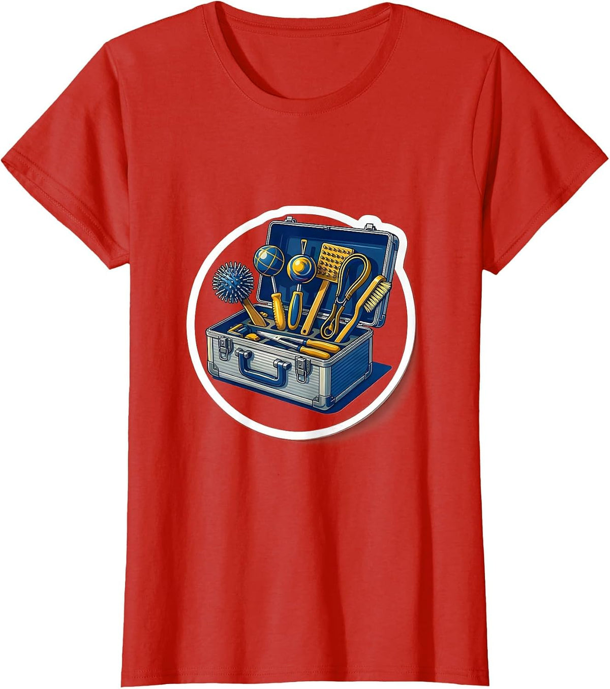 Occupational Therapy Toolbox Illustration Gift T-Shirt - Red