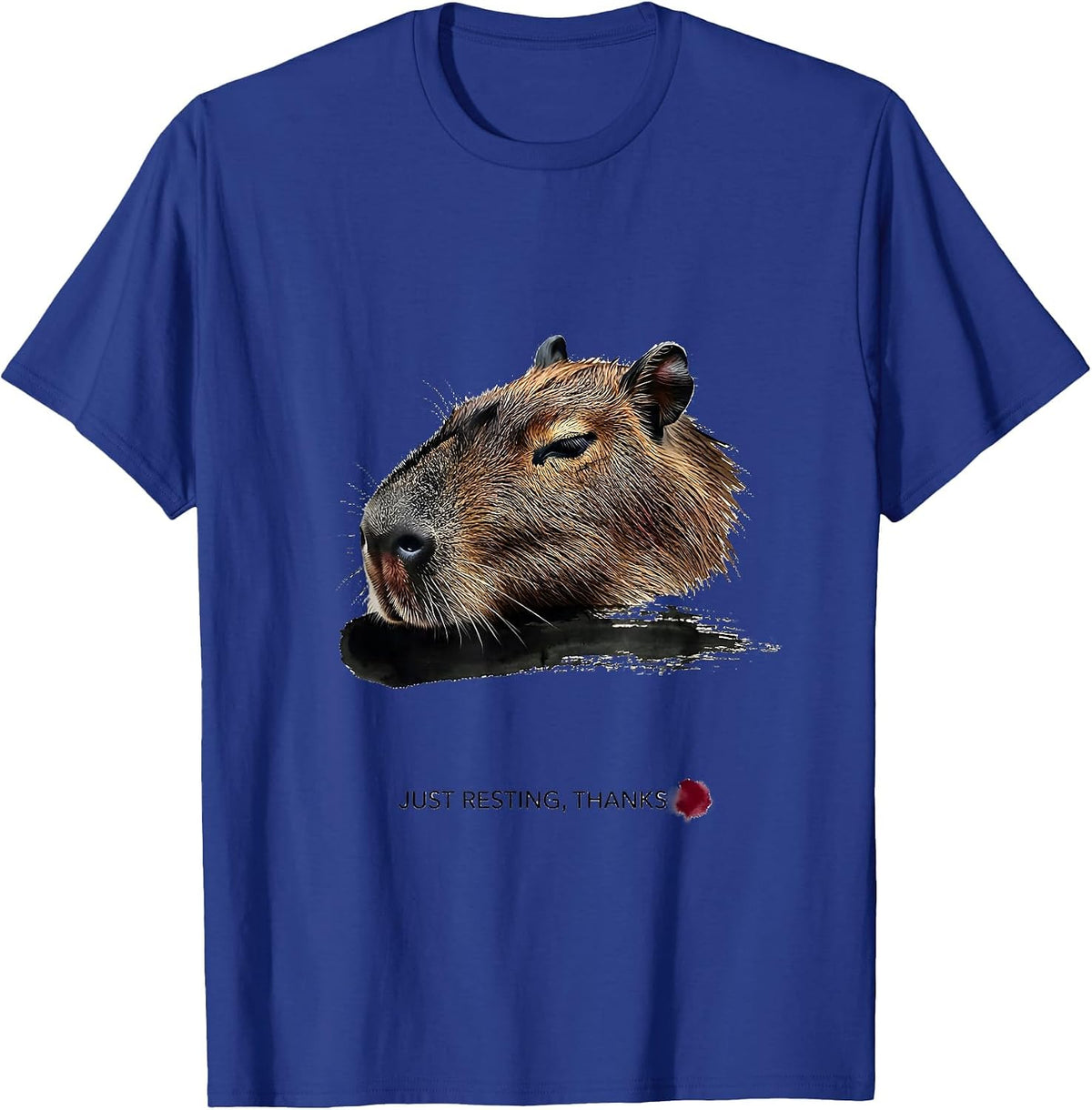 Just Resting, Thanks Cute Capybara Sleepy Humor Pajama T-Shirt - Royal Blue