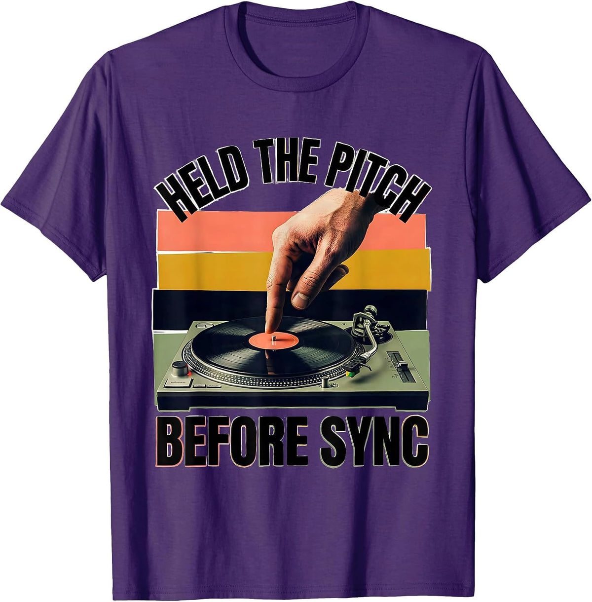 Held The Pitch Before Sync Funny DJ Retro Tribute Gift T-Shirt - Purple