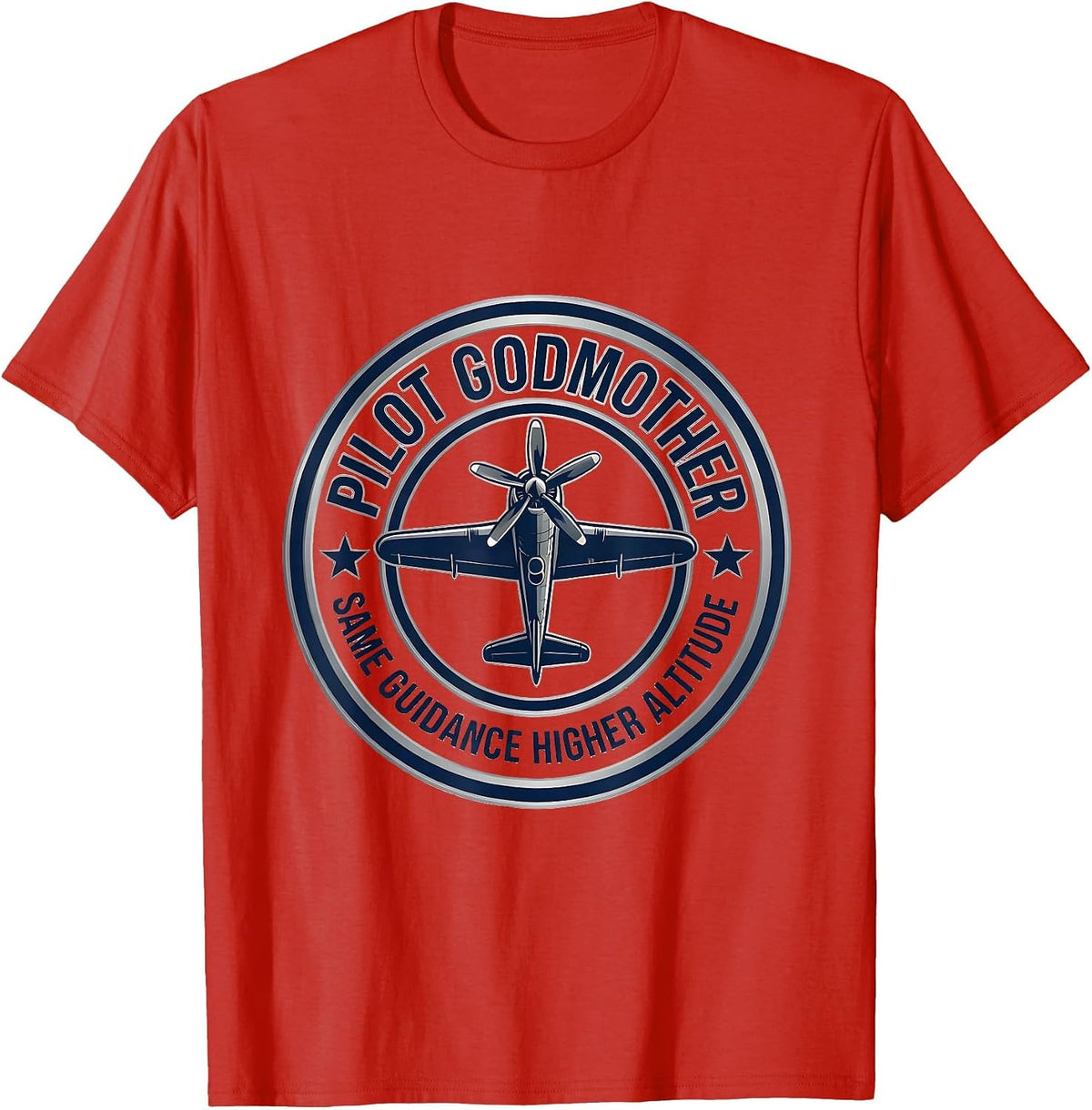 Men's Pilot Godmother Same Guidance Higher Altitude Pilot T-Shirt - Red