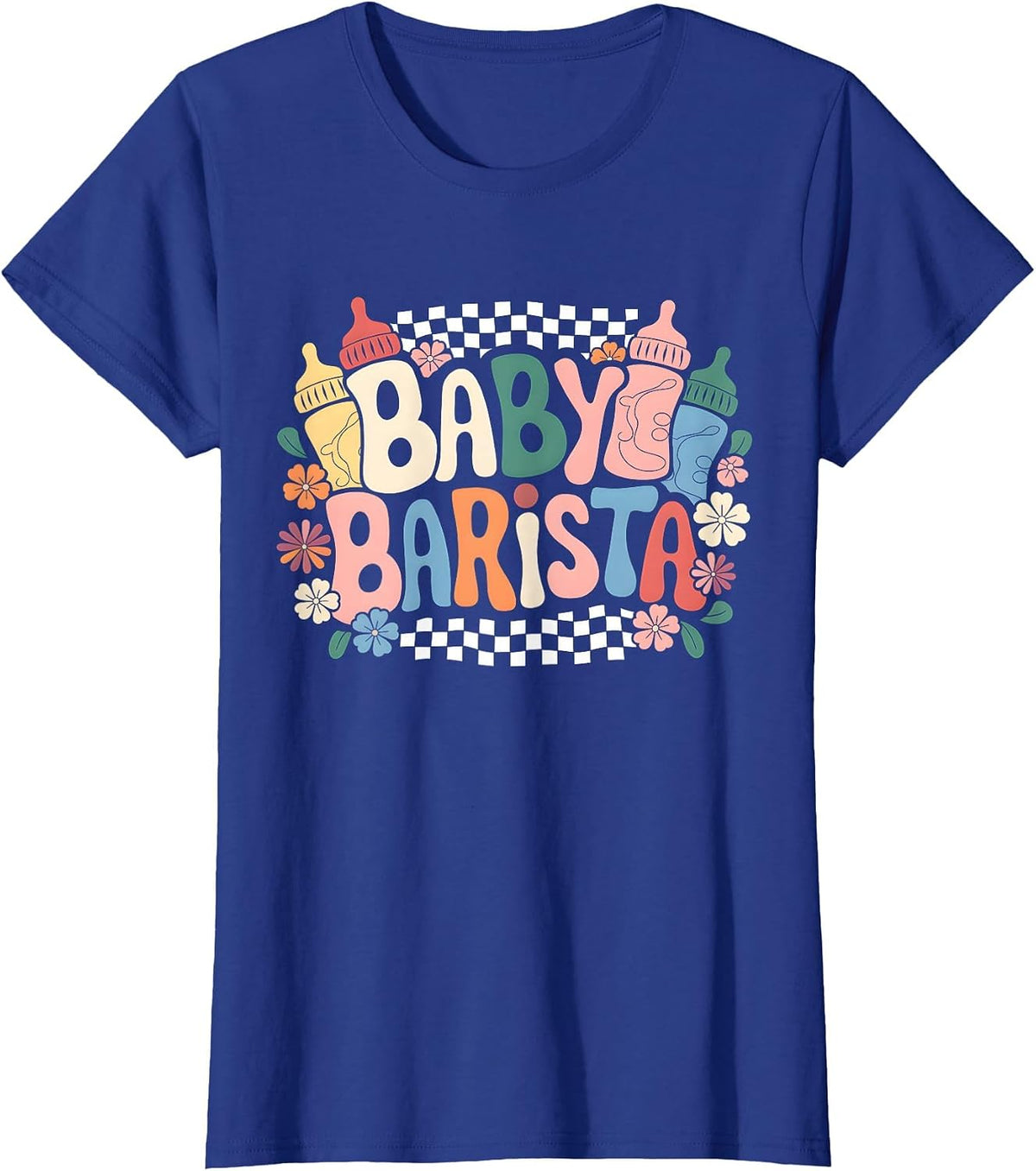 Nurse Milk Bottle Barista Mother Baby NICU Appreciation T-Shirt - Royal Blue