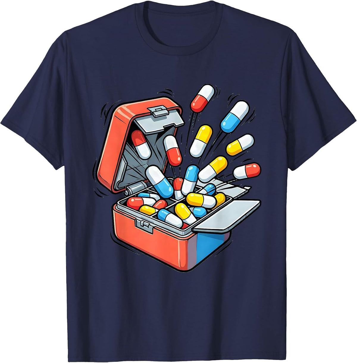 Occupational Therapy Pill Organizer Graphic T-Shirt - Navy Blue