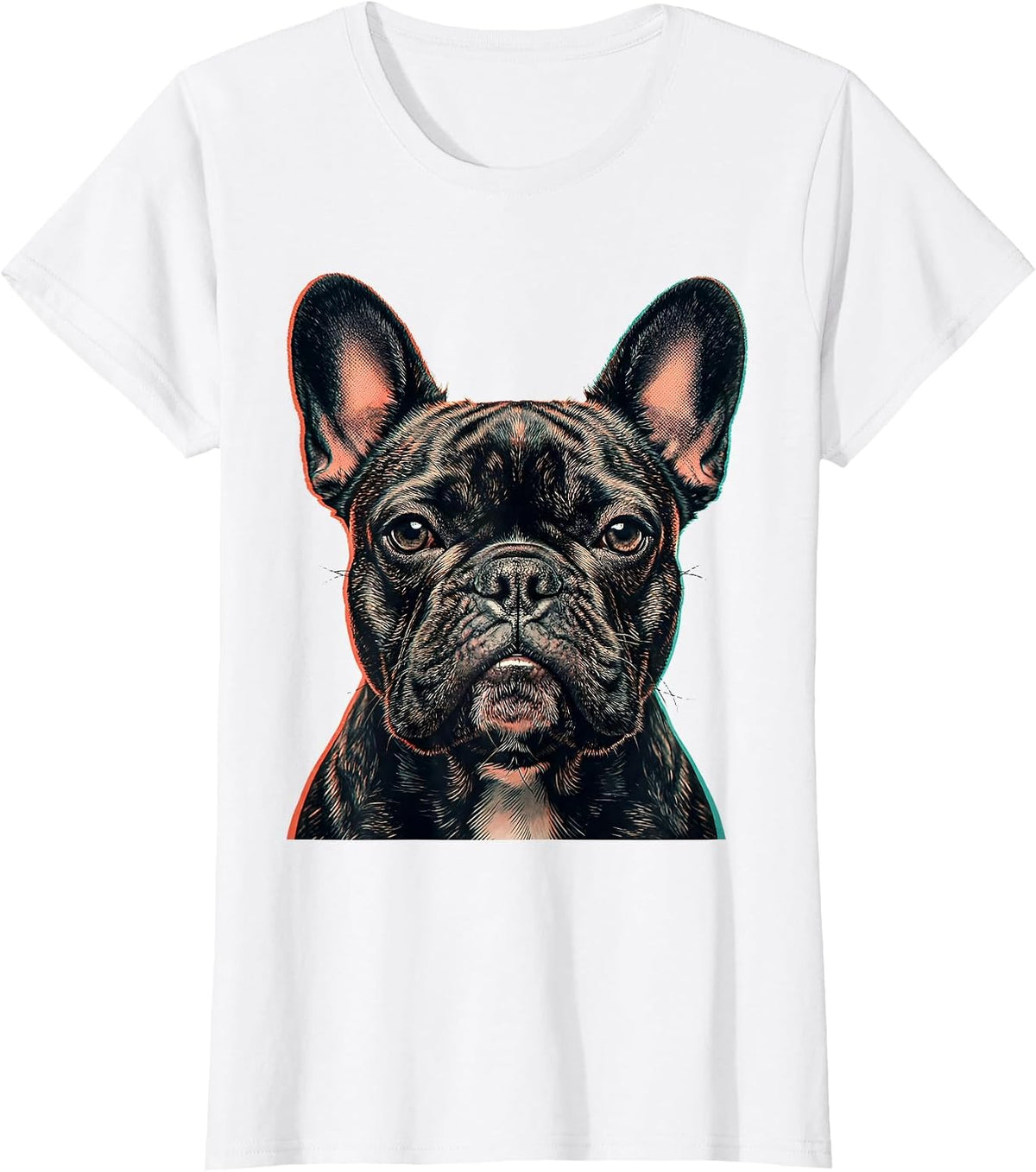 French Bulldog Head Stubborn Sideways Stare Pet Lover T-Shirt - White
