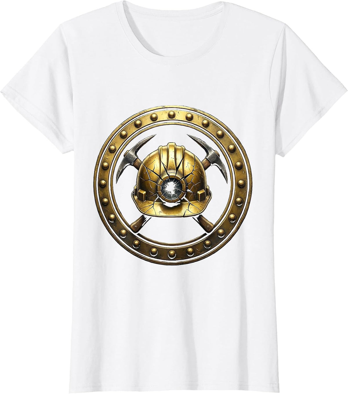 Labor Day Coal Miner Helmet Graphic T-Shirt - White