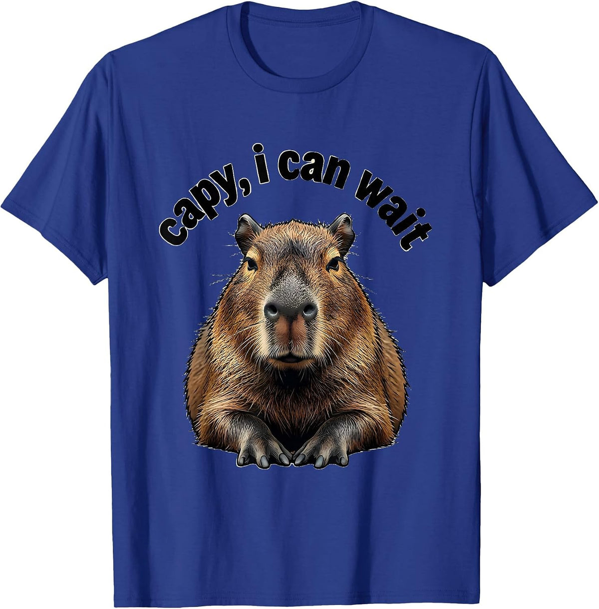 capy i can wait Funny Capybara Meme Animal Lover Humor T-Shirt - Royal Blue