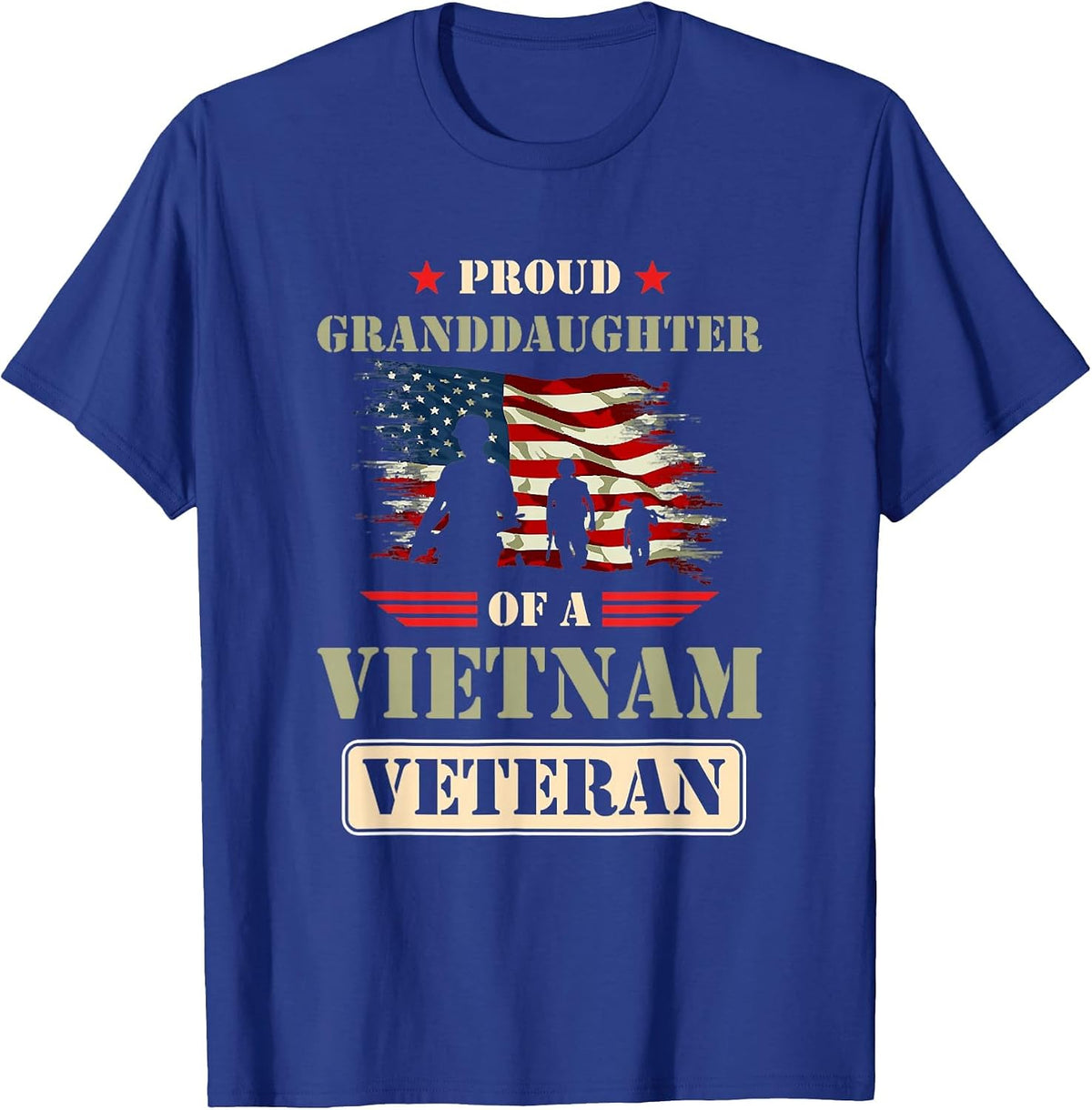 Proud Granddaughter of A Vietnam Veteran Memorial Day Quote T-Shirt - Royal Blue