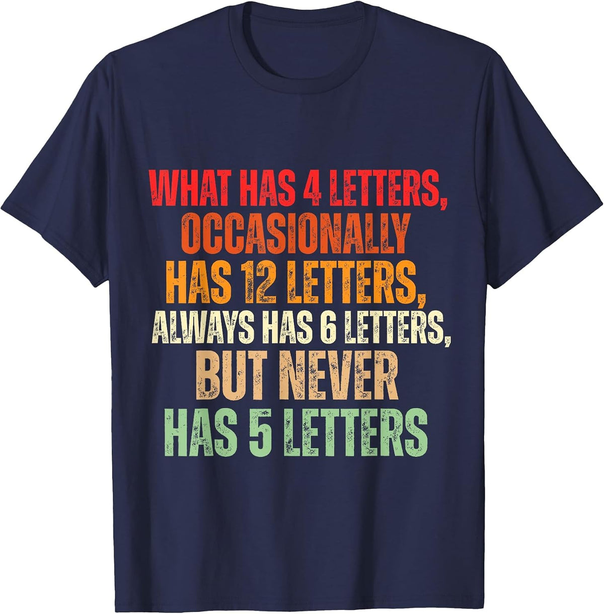 Funny Riddle Wordplay Joke for Grammar Nerds and Teachers T-Shirt - Navy Blue