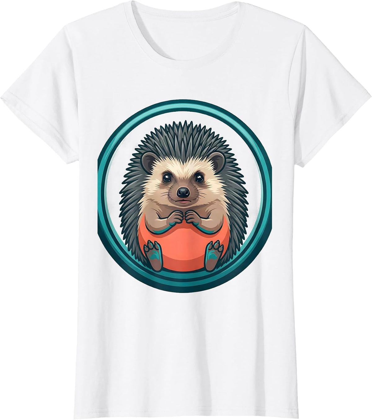 Women's Compact Hedgehog Calm Companion Mental Health Awareness T-Shirt - White