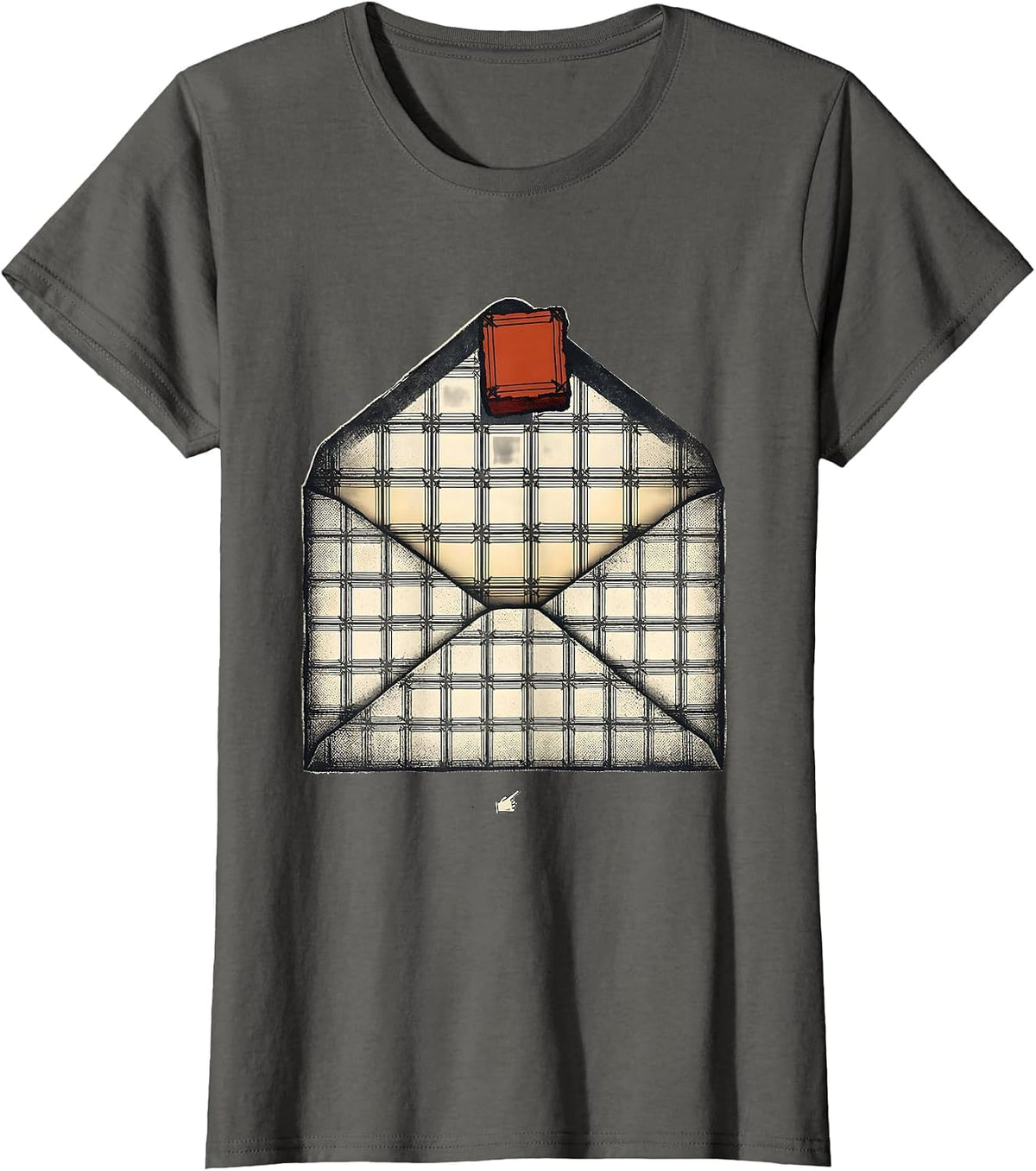 Women's Periodic Table Envelope Wood Type Letterpress Science Humor T-Shirt - Asphalt Grey