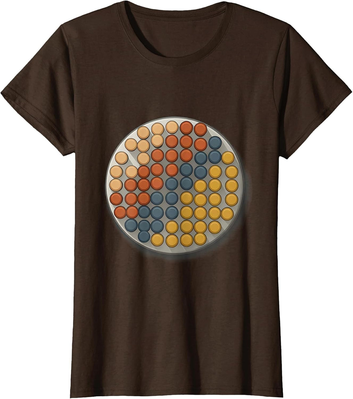 Women's Occupational Therapy Pegboard Colorful Pegs Design T-Shirt - Brown