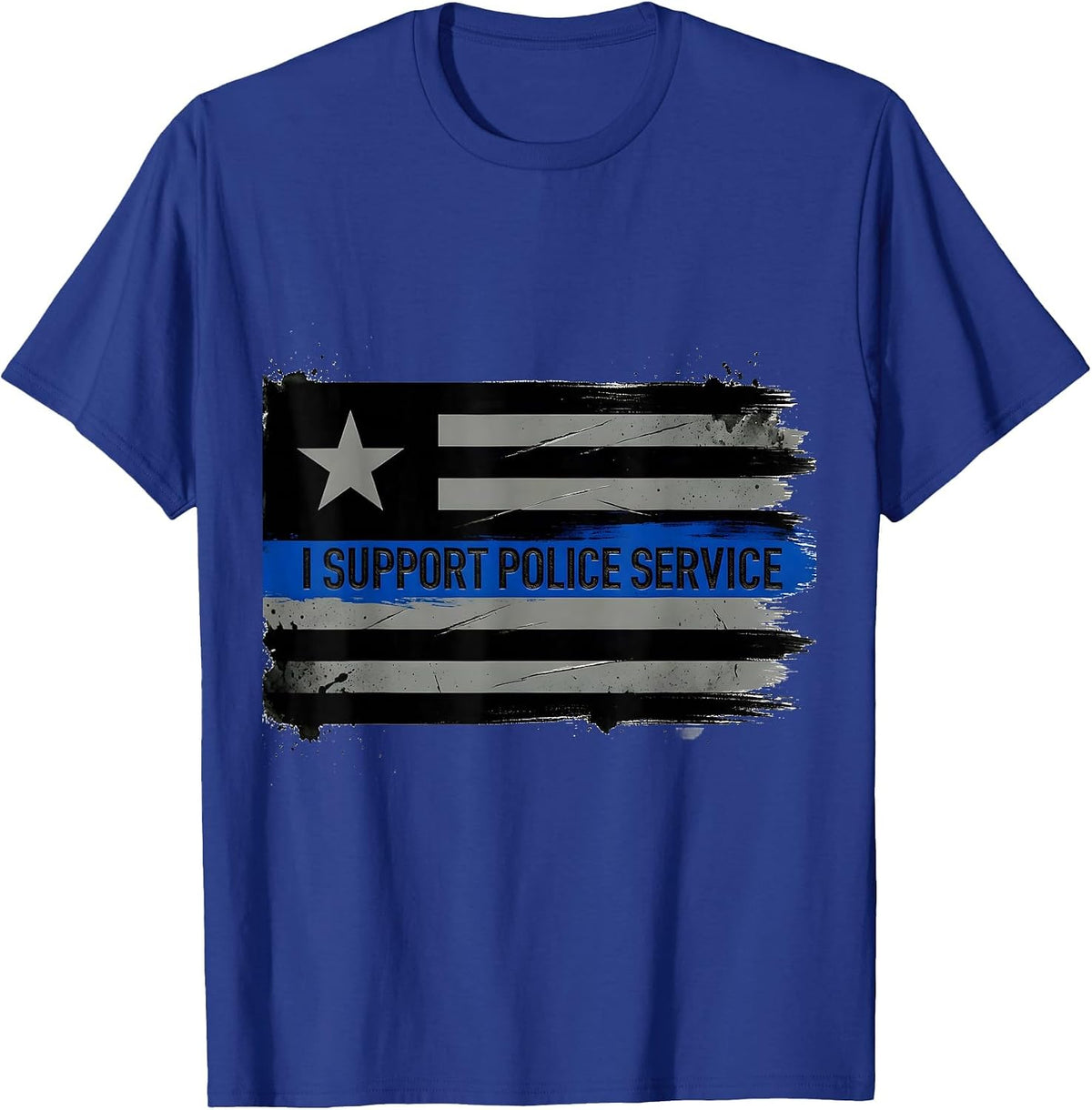 Men's I Support Police Service Thin Blue Line Law Enforcement T-Shirt - Royal Blue