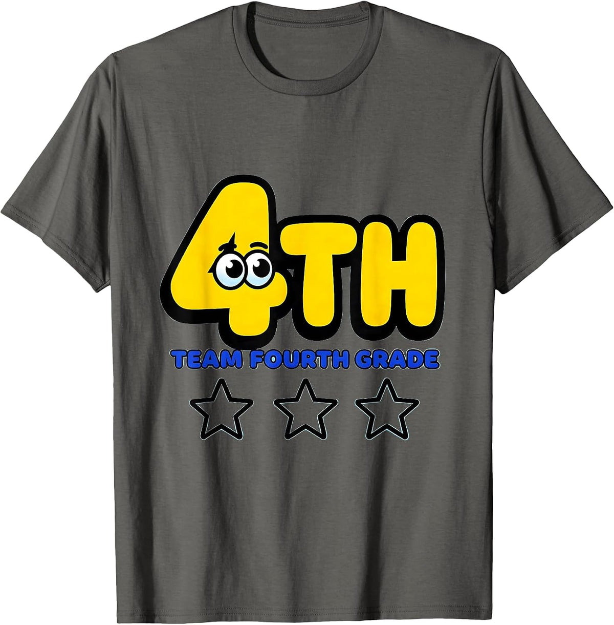 Men's Team Fourth Grade Cartoon Back To School Students Teachers T-Shirt - Asphalt Grey