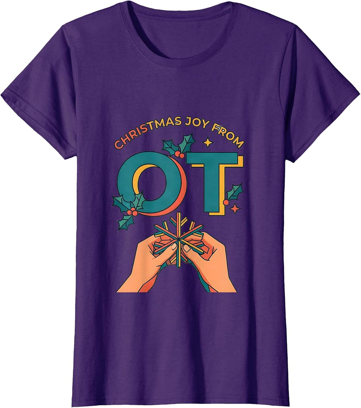 Women's Christmas Joy From OT Occupational Therapy Funny Gift T-Shirt - Purple