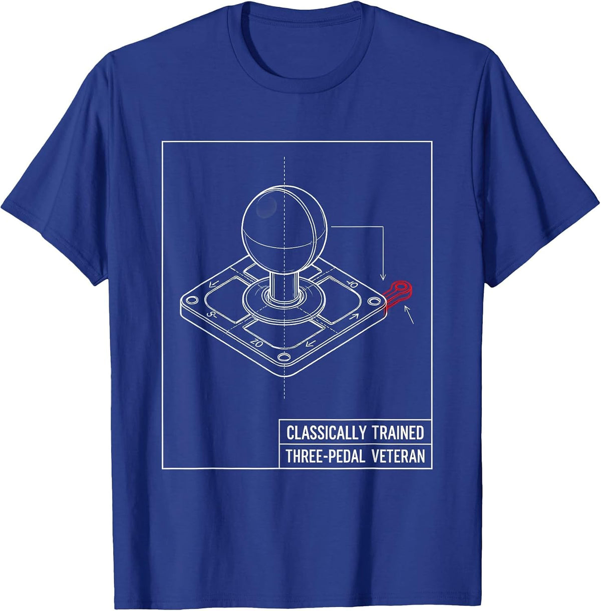 Men's Classically Trained Three-Pedal Veteran Car Guy T-Shirt - Royal Blue