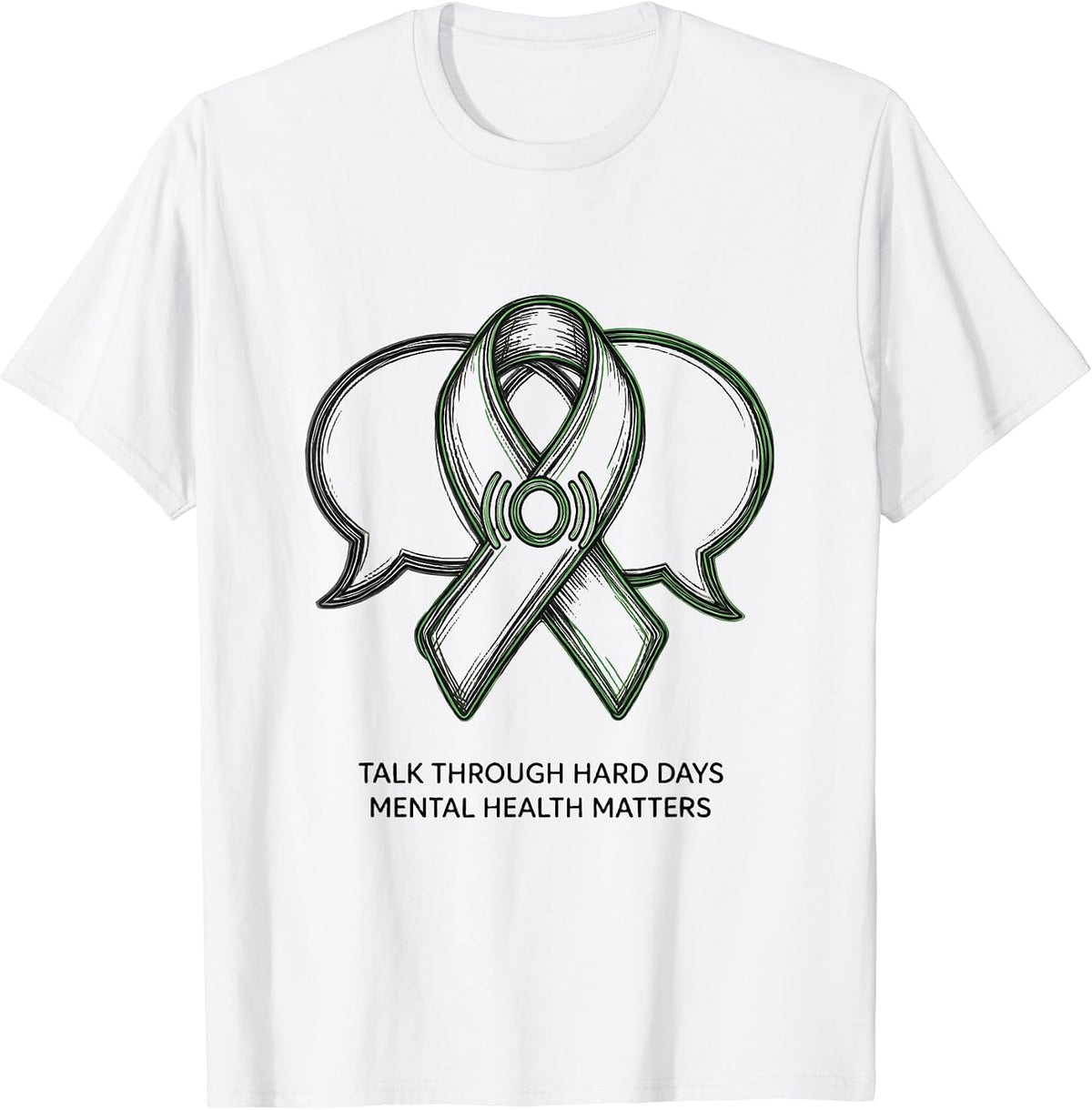 Men's Talk Through Hard Days — Mental Health Matters Support T-Shirt - White