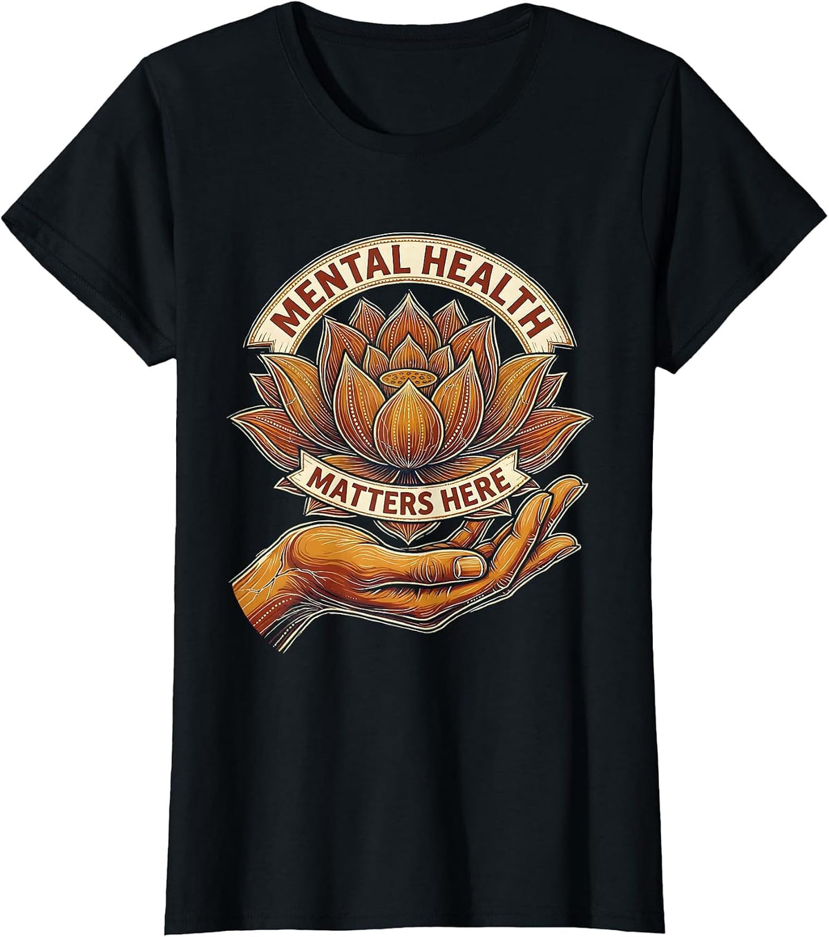 Mental Health Matters Here School Counselor Design T-Shirt - Black