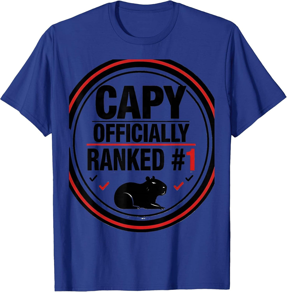 Men's Capy Officially Ranked #1 Funny Capybara Meme Animal Lover T-Shirt - Royal Blue