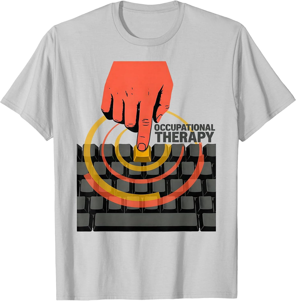 Men's Occupational Therapy Retro Adaptive Keyboard Pediatric OT T-Shirt - Silver Grey