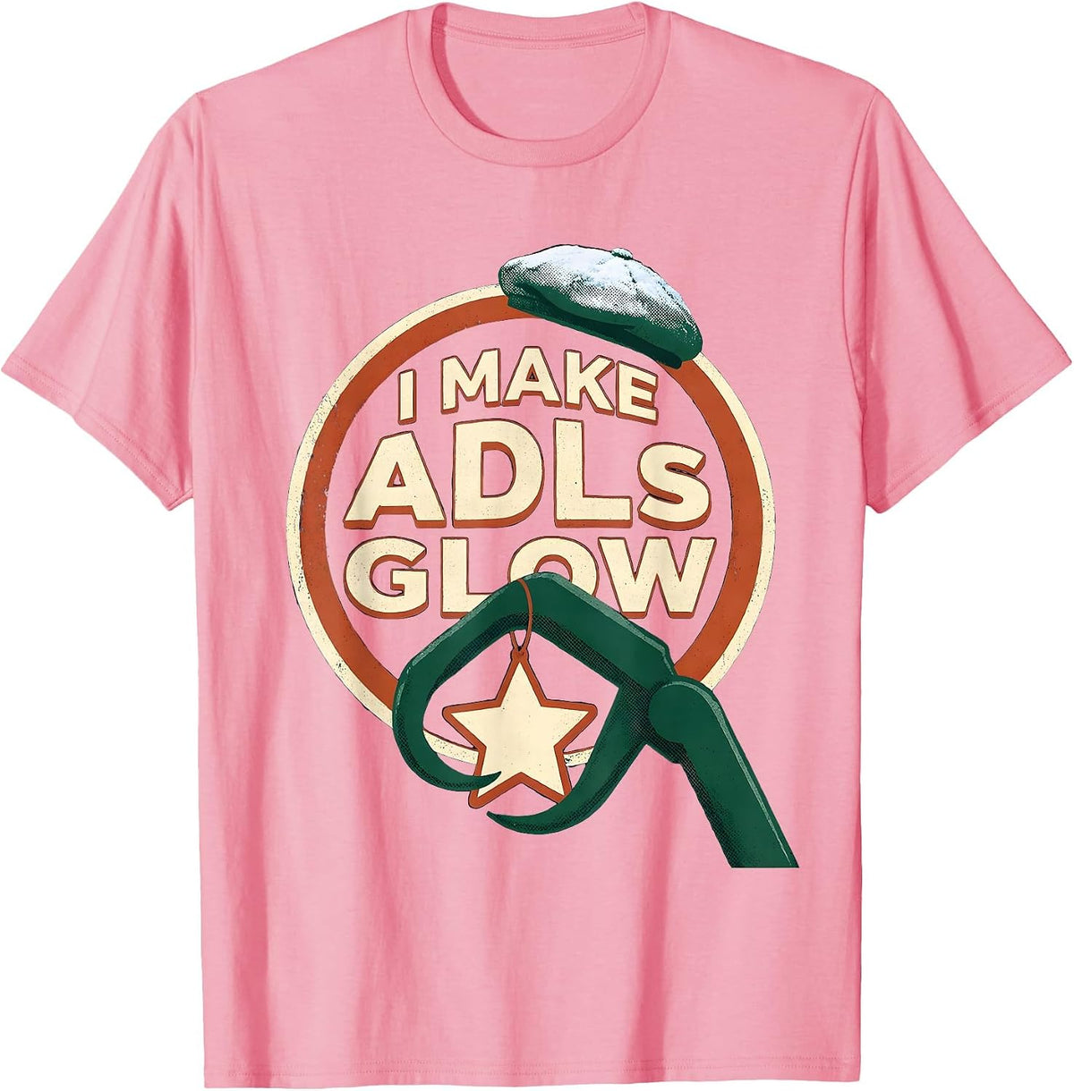 I Make ADLs Glow Occupational Therapist Christmas Holiday T-Shirt - Pink