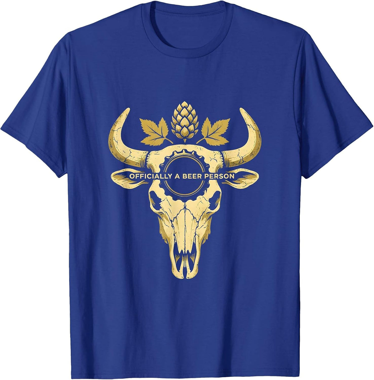 Officially a Beer Person Funny Drinking Design T-Shirt - Royal Blue
