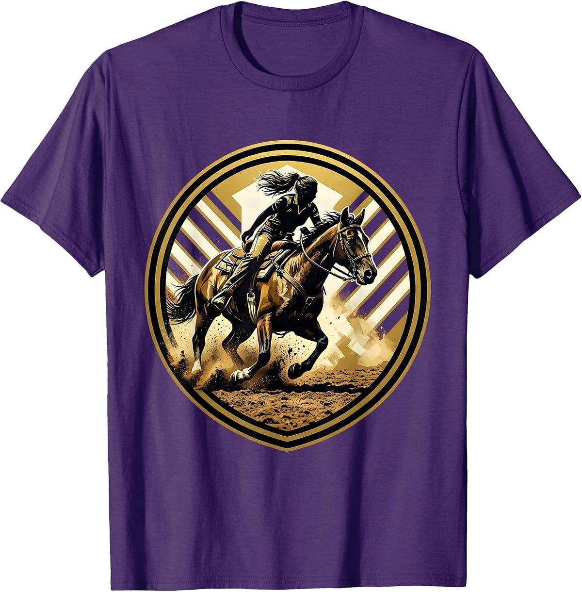 Men's Rodeo Barrel Racer Dusty Arena Graphic T-Shirt - Purple