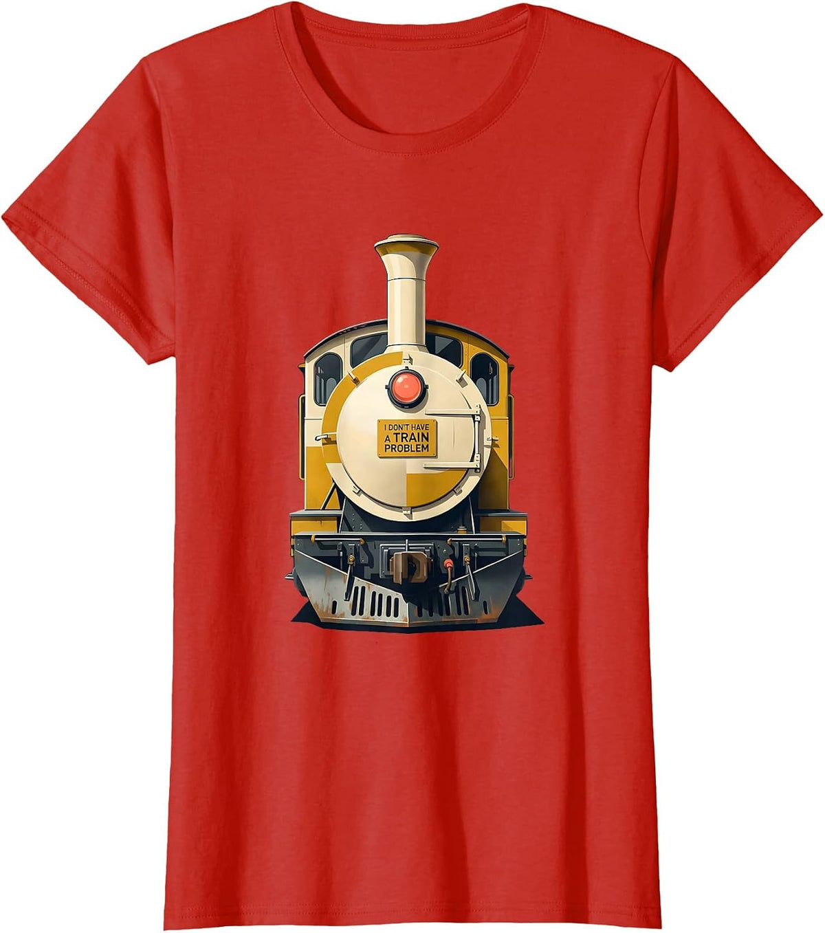 I Don't Have A Train Problem Funny Train Enthusiast T-Shirt - Red