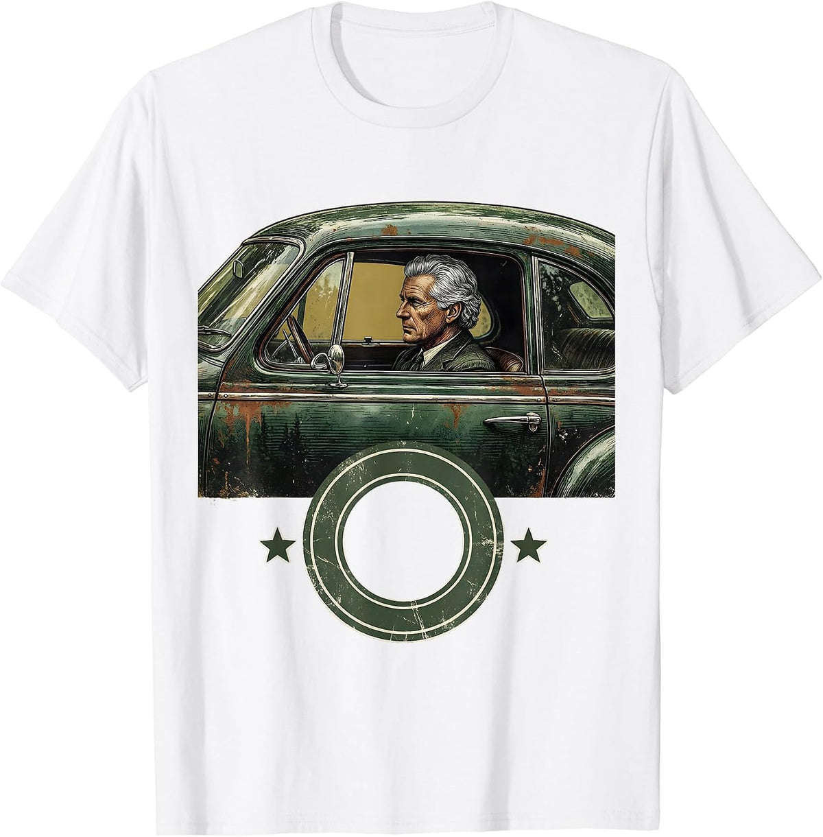 Men's 1940s Roadster Vintage Car Guy Birthday Gift T-Shirt - White
