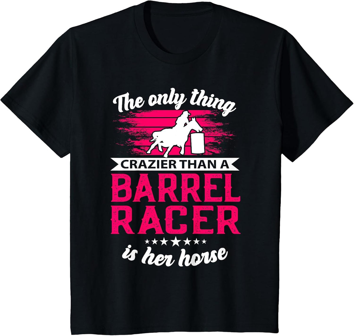 Barrel Racing Roping Horseback Riding Horse Rodeo Cowgirl T-Shirt - Black