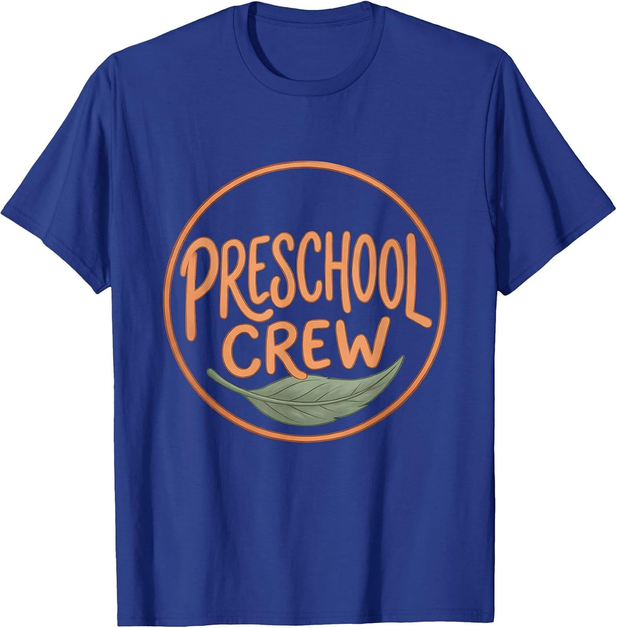 Preschool Crew Boho Typography Childcare Provider Daycare T-Shirt - Royal Blue