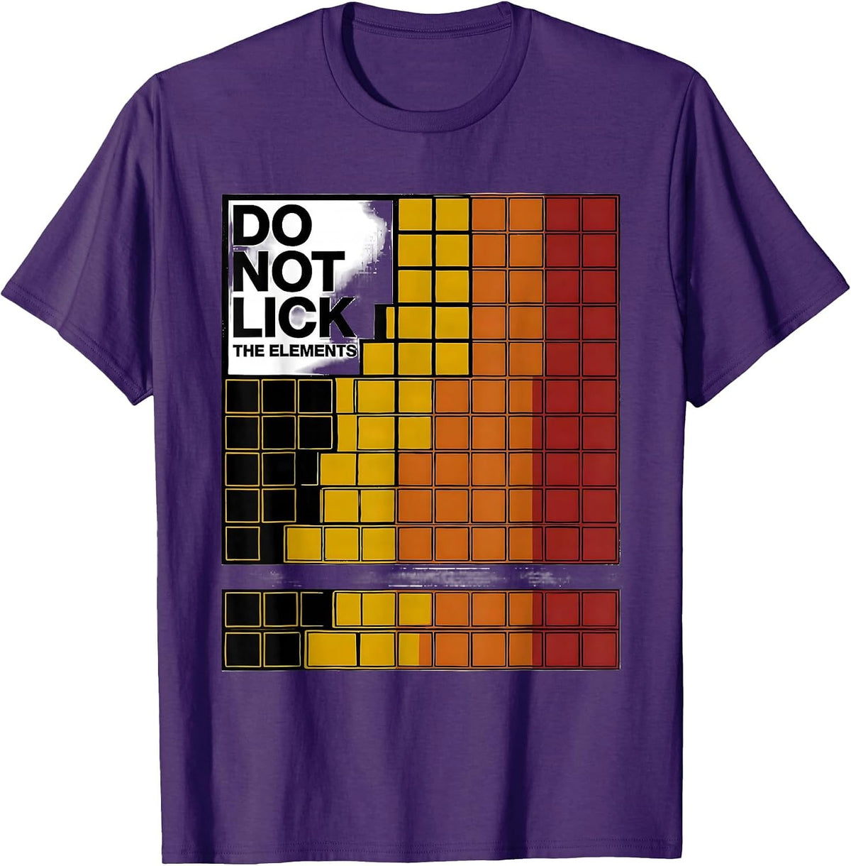Men's Do Not Lick The Elements Funny Periodic Table Science T-Shirt - Purple