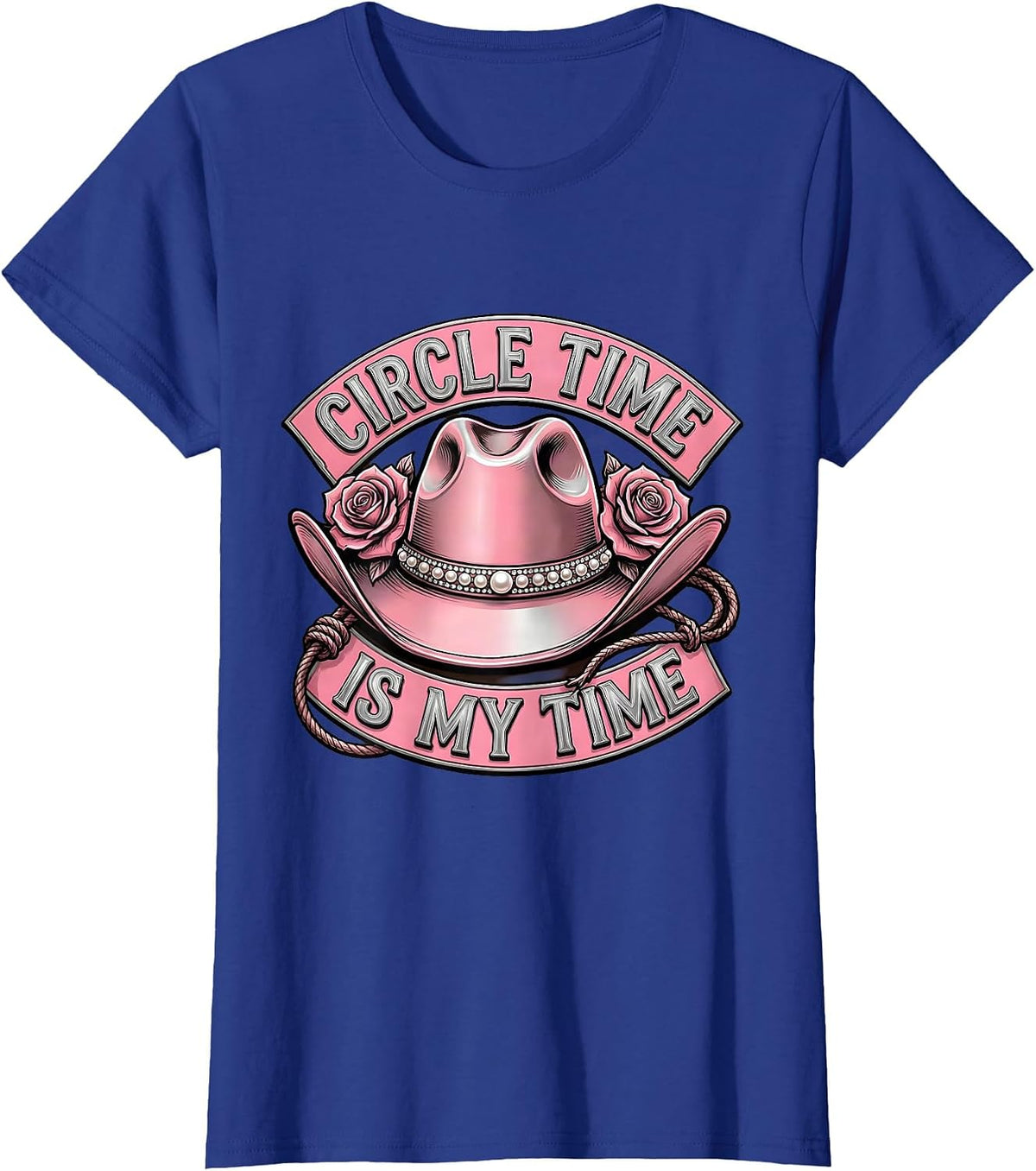 Women's Circle Time Is My Time Preschool Teacher Design T-Shirt - Royal Blue
