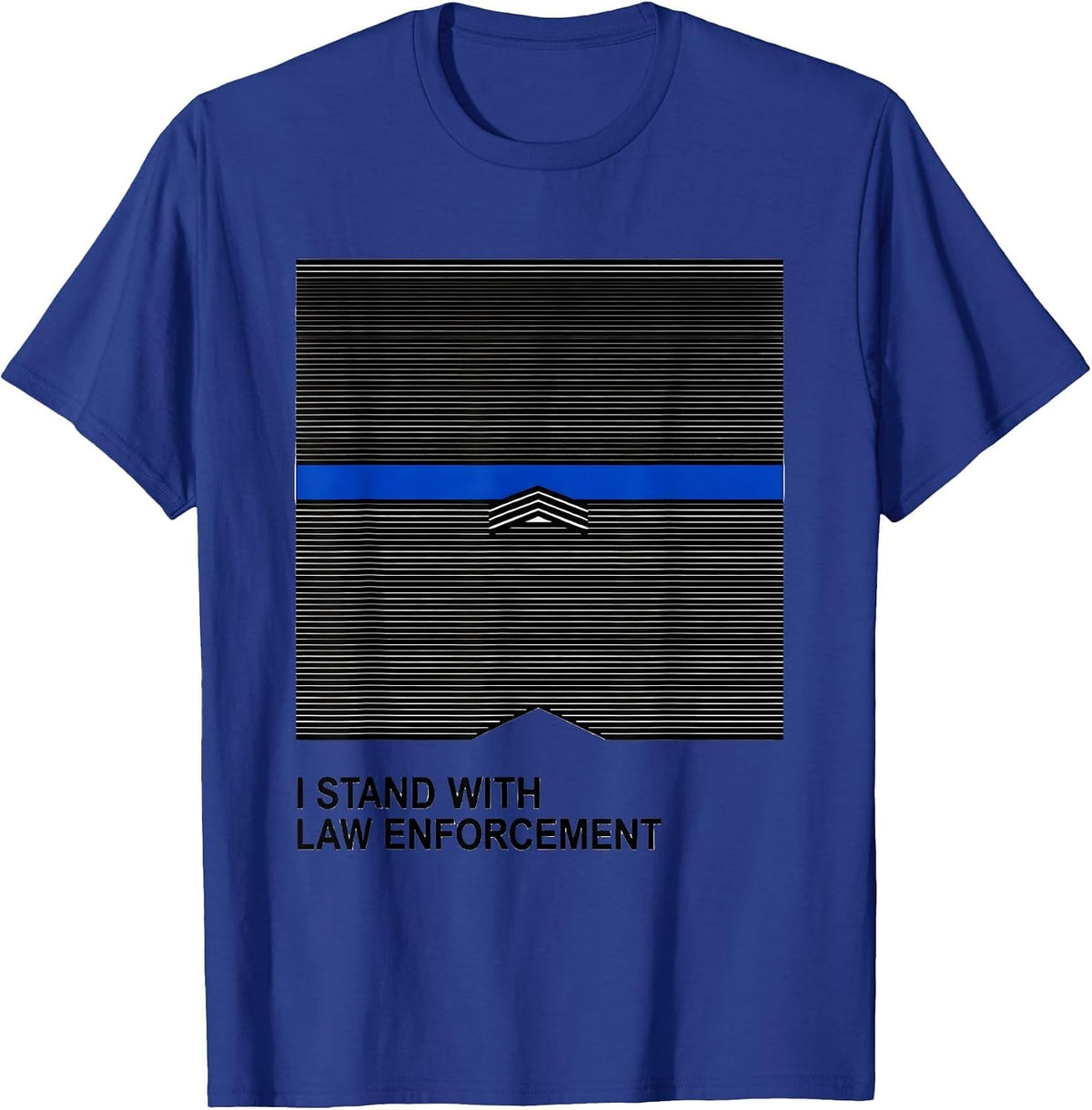 I Stand With Law Enforcement Vintage Thin Blue Line Police T-Shirt - Royal Blue